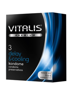 Презервативы VITALIS PREMIUM delay & cooling с охлаждающим эффектом - 3 шт. Производитель: R&S GmbH, Германия