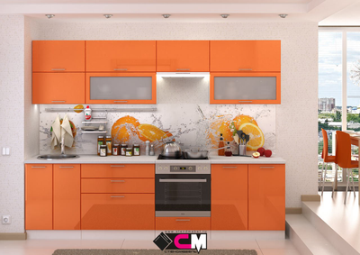 Композиции Модульной кухни Ксения оранж глянец