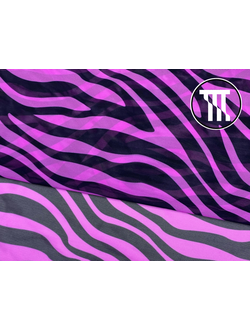 Сетка-стрейч принт Зебра, цв. Цикламен
