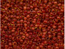 БИСЕР PRECIOSA 10/0 - 50г - 11029 ПРОЗРАЧНЫЙ  ЯНТАРНЫЙ С КРАСНОЙ ЛИНИЕЙ ВНУТРИ