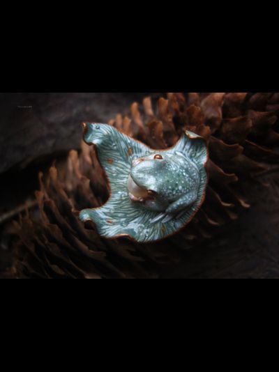 "Аларлимбская лягушка", эльфийская брошь в стиле фэнтезийного арт-нуво