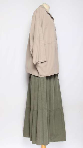 Рубашка "Вельветовая" серо-бежевая р.46-52