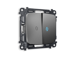 Переключатель 2-кл с подсветкой 10000K Антрацит серый - Ambrella Volt - OMEGA