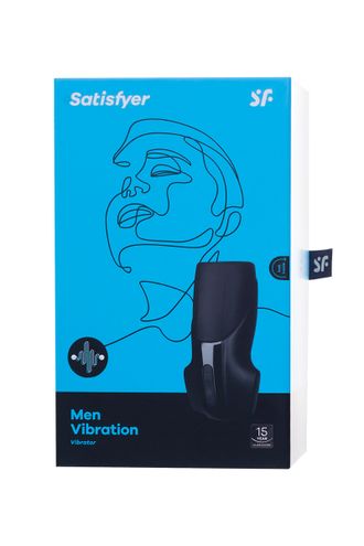 EE73-626-0617 МАСТУРБАТОР НЕРЕАЛИСТИЧНЫЙ SATISFYER MEN VIBRATION, СИЛИКОН, ЧЁРНЫЙ, 14,5 СМ.