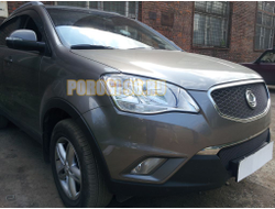 Защита радиатора Ssang Yong Actyon (C200) 2010-2013 black низ (Корейская сборка)