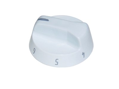 Ручка переключателя мощности электроконфорок "Лысьва" мод. ЭП, белая (срез штока сверху)