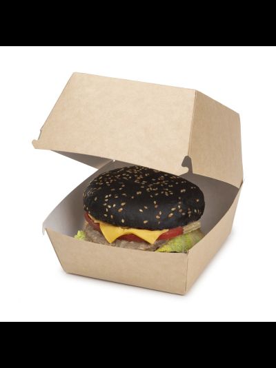 Коробка для бургера M (крафт/белая), 115*115*60мм