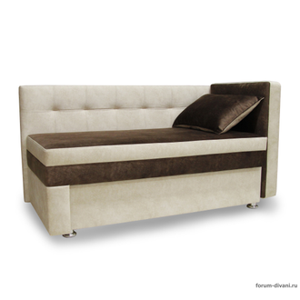 Кушетка Лилия, Коричневая/Слоновая кость Правая