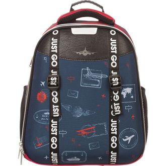 Школьный рюкзак №1School Basic Вокруг Света с ортопедической спинкой (синий)