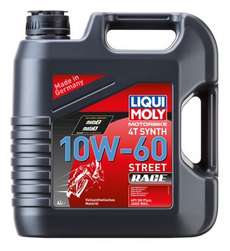 Масло моторное Liqui Moly Motorbike 4T Synth Street Race 10W-60 (Синтетическое) - 4 Л (1687)