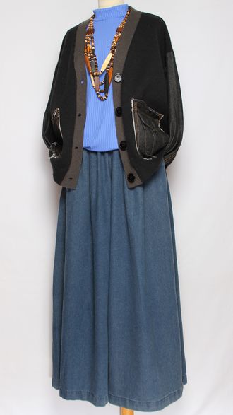 ЖАКЕТ "Крупная вязка " чёрный до р.52