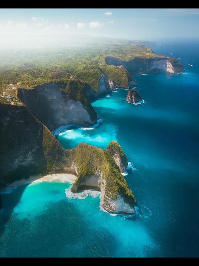 Картина обогреватель, спутниковое фото острова Нуса Пенида