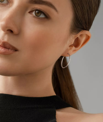 Серьги Конго с родиевым покрытием НС 22-390Ю-3