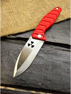 Фрикционный складной нож Атом-1 сталь AUS10, рукоять G10 красный