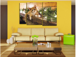 Модульная картина "Новогодний пушистик"