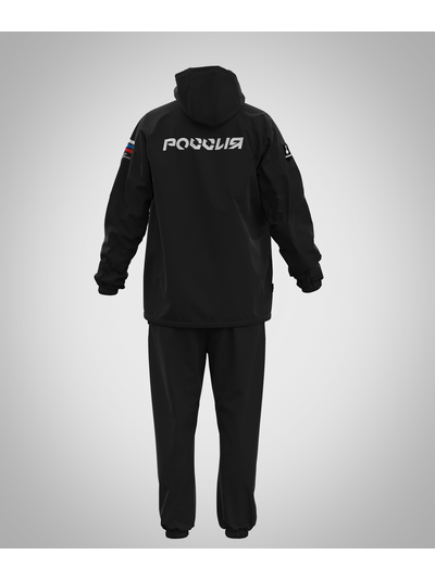 Ветрозащитный костюм на молнии "Россия" BRAVEGARD черный