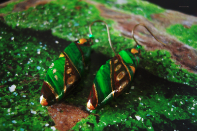 "Шивали, весенняя принцесса", серьги-капли из фарфора