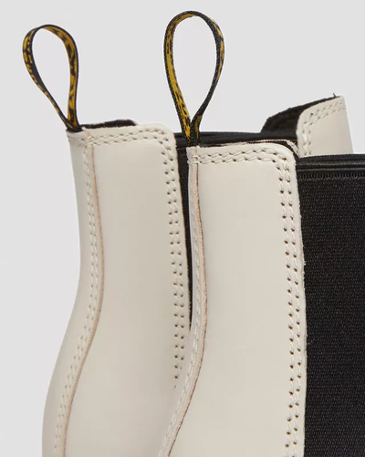 Dr Martens Audrick Nappa Leather Platform Chelsea Beige