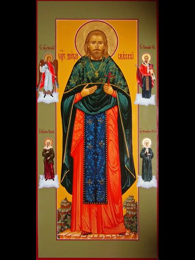 Димитрий - Дмитрий - (Спасский), Священномученик, иерей, новомученик.  Рукописная мерная икона.