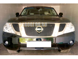 Защита радиатора Nissan Patrol 2010-2013 black низ с FCW PREMIUM
