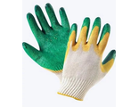 Перчатки трикотажные с двойным латексным покрытием (зел)