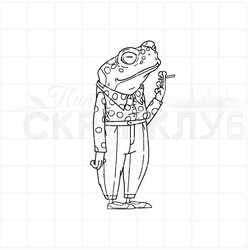Штамп лягушка с сигаретой