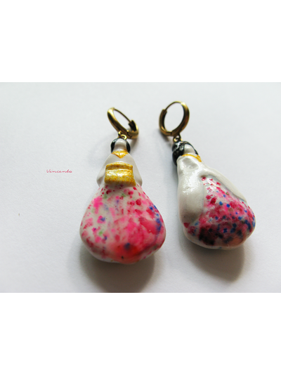 Восточная красавица. Серьги в восточном стиле - миниатюра из полимерной глины