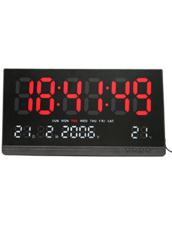 Часы электронные настенные большого размера JH-8025 красные (без будильника)