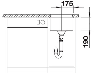 Мойка Blanco Subline 320-U отводная арматура InFino®, 525983