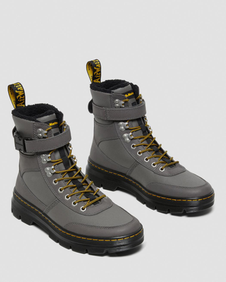 Dr. Martens COMBS TECH FAUX FUR-LINED CASUAL BOOTS черно-серые