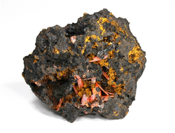 Крокоит, кристаллы на породе, Австралия, Тасмания (55*48*28 мм, 76 г) №28590