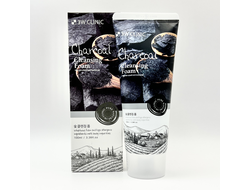 [3W CLINIC] Пенка для умывания натуральная УГОЛЬ Charcoal Cleansing Foam, 100 мл
