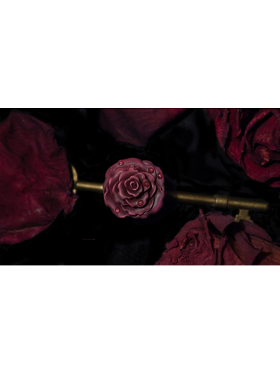 Кольцо "Осенняя роза и хрусталь росы" с капельками