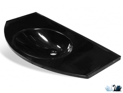 Раковина Эстет Florida 100х53 см черного цвета из литьевого мрамора на столешницу в магазине Маруся