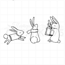 Штамп Рисунок зайцы