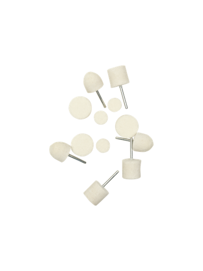 Насадка-войлок для полировки алюминия, хрома и стекла - комплект 12 предметов Au-33513