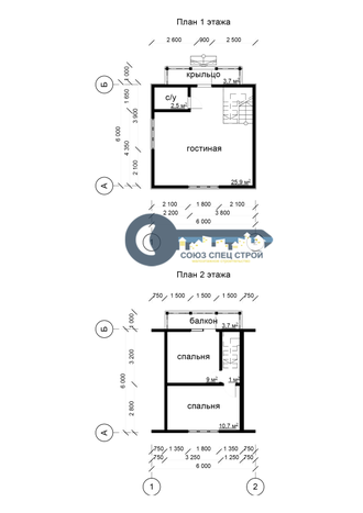 Д-12 ДАЧНЫЙ ДОМ ИЗ БРУСА:ГАБАРИТНЫЕ РАЗМЕРЫ: (7Х6М), ОБЩАЯ ПЛОЩАДЬ: 72М²