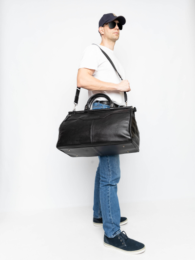 Кожаный саквояж Otranto black (арт. 4006-01)