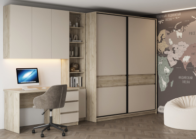 Бостон шкаф-купе ШК-005 Дуб Крафт серый/Кашемир