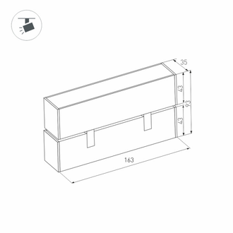 Светильник Arlight MAG-LASER-FOLD-45-S160-6W (BK, 15 deg, 24V)