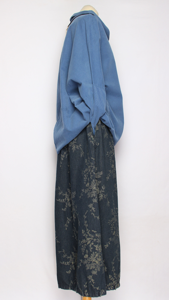 Рубашка "Вельвет хомут роза" коралл, джинс до р.56