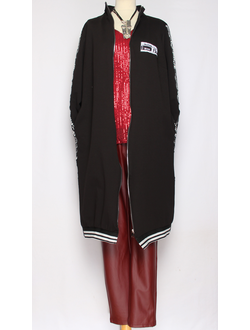 Платье "Лампасы молния" чёрное р.56