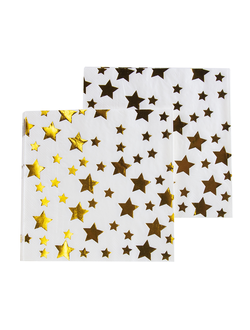 Салфетки "Звезды" Золото, 33*33 см, 12 шт