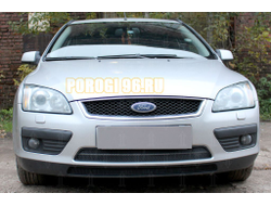 Защита радиатора Ford Focus II 2005-2008 (2 части) black