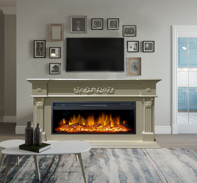 Линейный электрокамин Лидс