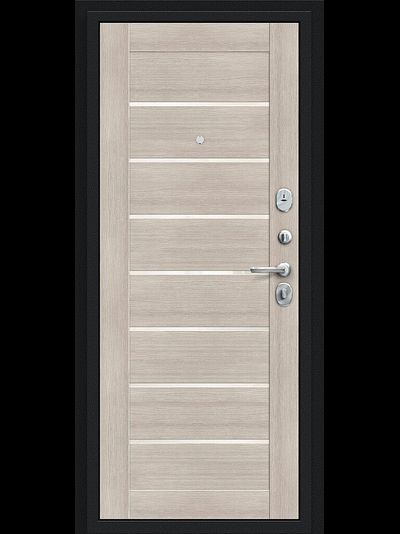 Дверь Входная  "Техно" Cappuccino Veralinga WP/Букле черное