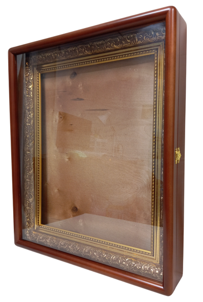 Киот "Антик" деревянный с багетной рамой "под золото" для иконы формата 40х50см