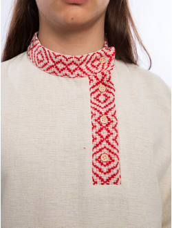 Косоворотка ткачество "Сила Души" белая