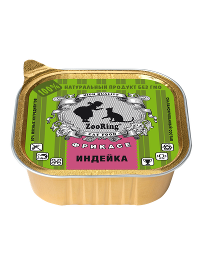 КОРМ ДЛЯ КОШЕК ZOORING: ПАШТЕТ ИНДЕЙКА 100ГР