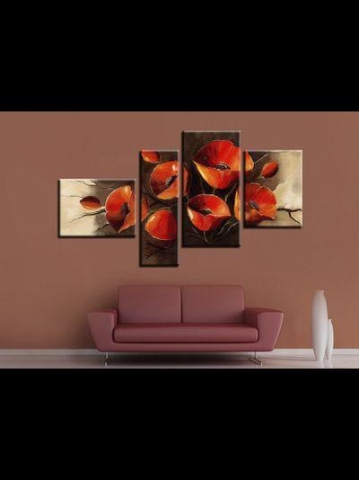 Модульная картина "Маковое счастье"